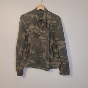 BlankNYC Camo Motorcycle Jacket Women's M Pockets Zippers Grunge Biker Baddie